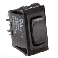 RV Designer 14V 10A Three-Position Momentary Rocker Switch, Black