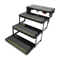 Lippert Kwikee 25 Series Triple Electric Entry Step, 24 in., Illuminated, Black