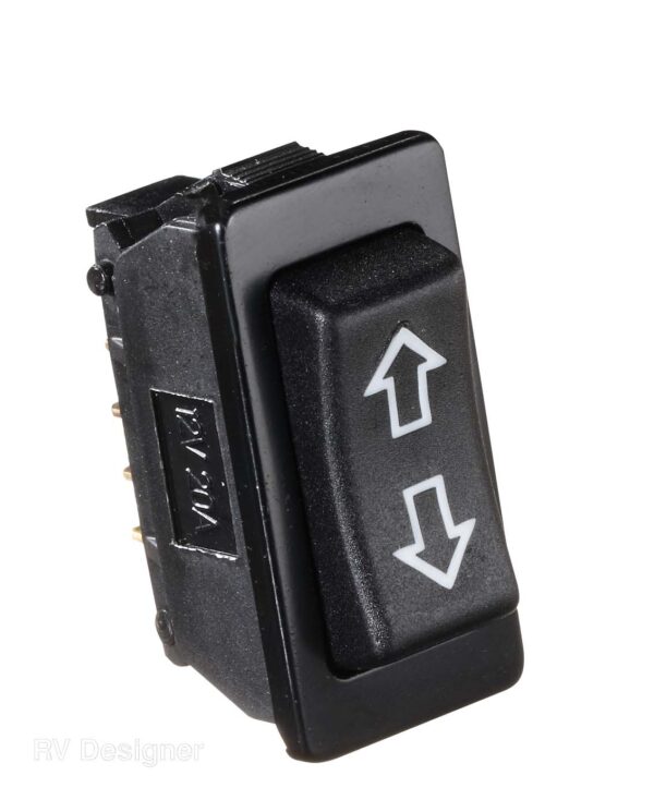RV Designer Slide-Out Rocker Switch, Black, 20A