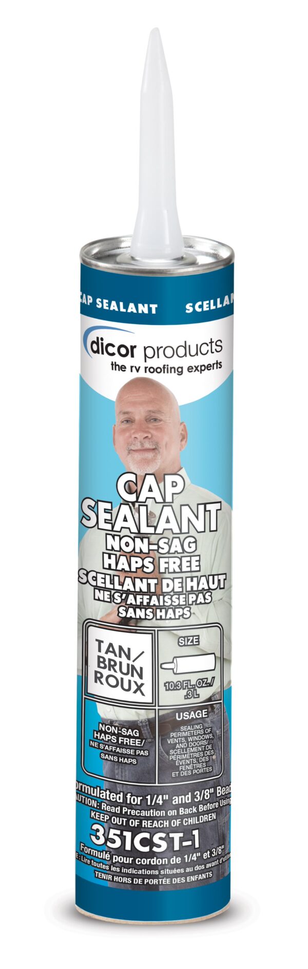 Dicor Self-Leveling Roof Sealant, 10 oz, Tan