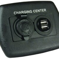 JR Products USB Outlet with Cigarette Lighter Socket, Metal