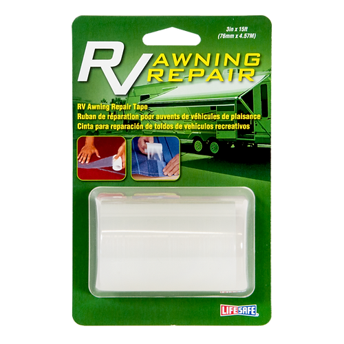 Awning Repair Tape, Clear, 15 Feet by 3 Inches, Polyethylene