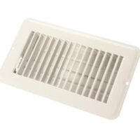 JR Products Heating/Cooling Register 10-5/8x5-5/8 Inch, White with Damper