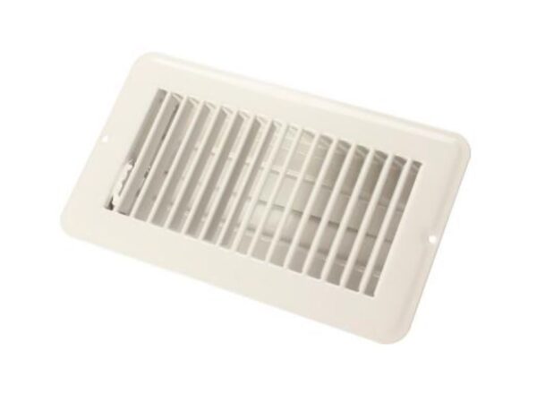 JR Products Heating/Cooling Register 10-5/8x5-5/8 Inch, White with Damper