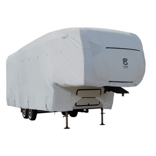 Classic Accessories Travel Trailer Cover, 41 Feet, Fifth Wheel, Gray