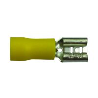 WirthCo 1/4 Inch Quick-Disconnect Female Terminal, 12–10 Gauge, Yellow