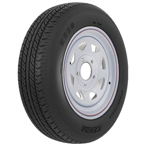Americana ST-205-75-14 Tire/Wheel Assembly, Radial, White, 14 x 6 in