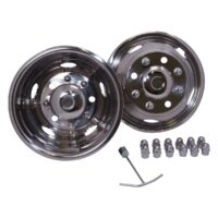 Coast To Coast 17-Inch 8-Lug Wheel Simulator, Polished Stainless Steel, Set of 4