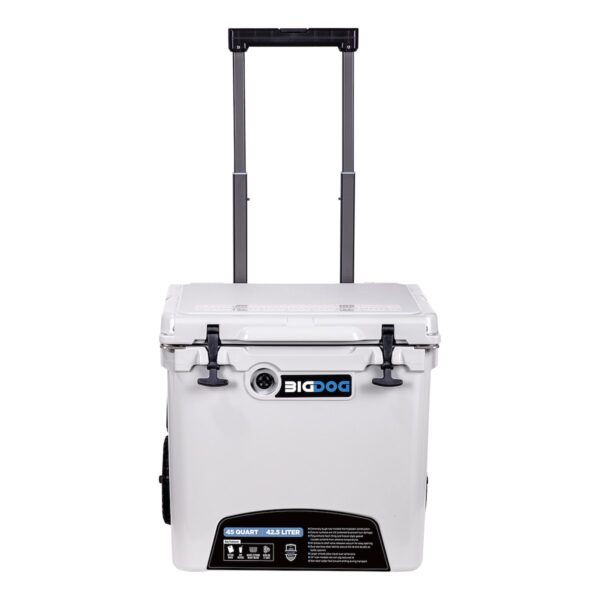 Husky Towing Big Dog Hard Cooler, 45-Quart, White, with Wheels
