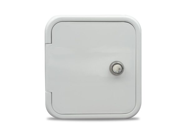 B&B Molders Fresh Water Inlet with Door, Recessed Mount, Polar White