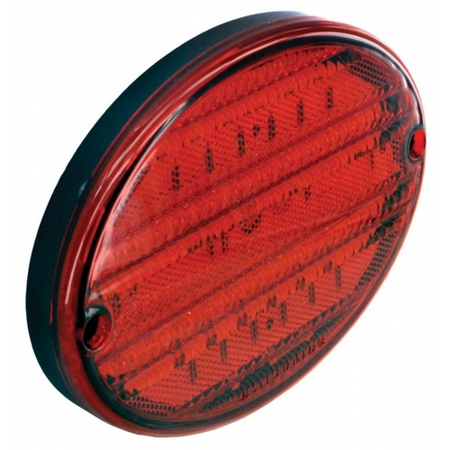 Valterra LED Stop/Tail/Turn Light, Oval, Red, 8-3/8" × 5-5/8"