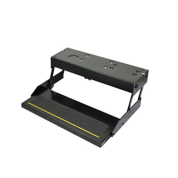 Lippert Kwikee Single Electric Entry Step, 24 in., Non-Slip Tread, Black