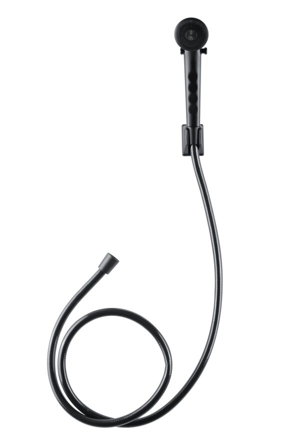 Dura Faucet Handheld Shower Head, 2 Inch, Black Matte, with Flexible Hose