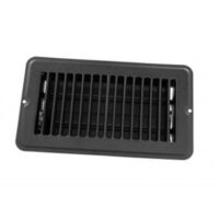 JR Products 8 x 4 Inch Floor Register with Damper, Black Steel