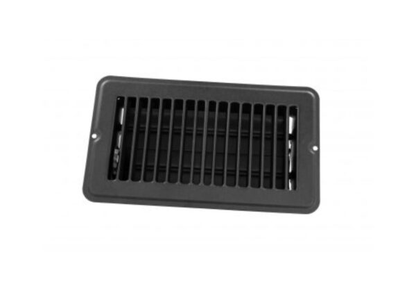 JR Products 8 x 4 Inch Floor Register with Damper, Black Steel