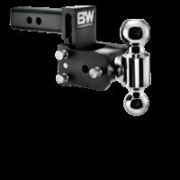 B&W Trailer Hitch Ball Mount, 2 Inch Receiver, 3 Inch Drop, Dual Balls, Black