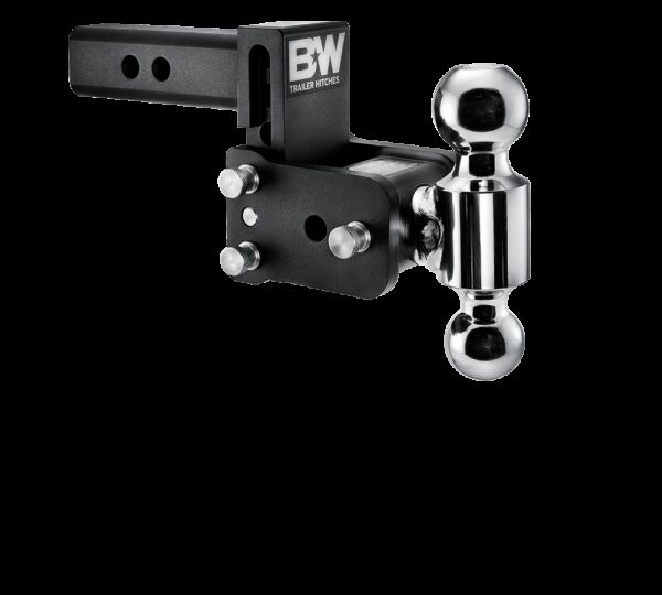 B&W Trailer Hitch Ball Mount, 2 Inch Receiver, 3 Inch Drop, Dual Balls, Black