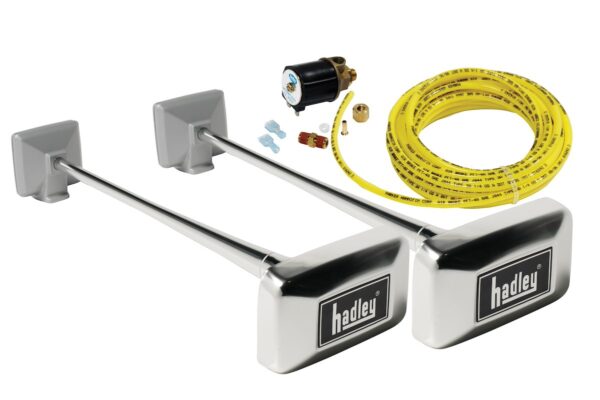 Hadley Dual Aluminum Air Horn Kit, 26/29 in, Silver
