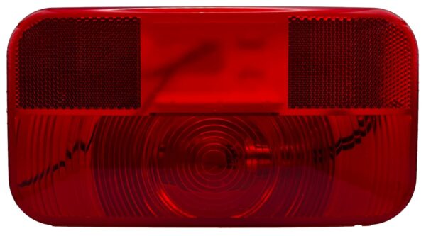 RV Designer Rectangular Stop/Tail/Turn Light, Compact Red, 3-1/8 x 8-9/16 Inch