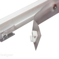 RV Designer Ceiling Curtain Track, 45 Inch, White with Glide Tape
