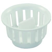 JR Products Sink Strainer Basket, White, Female-Threaded