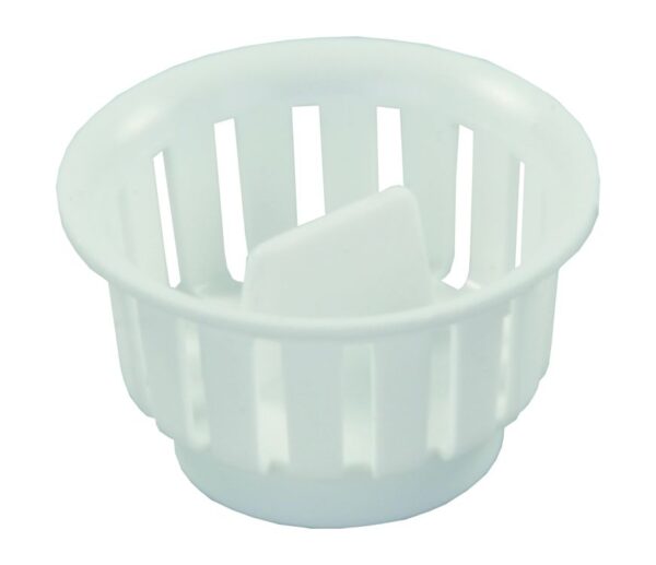 JR Products Sink Strainer Basket, White, Female-Threaded