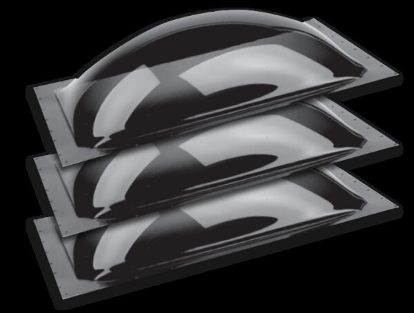 Specialty Recreation Skylights, Set of 3, 14 x 22 Inch, Smoke, 5 Inch Domes