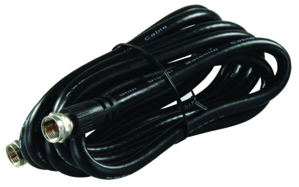 JR Products RG-6 Coaxial Cable, 6 Feet, Female F Connectors, Black