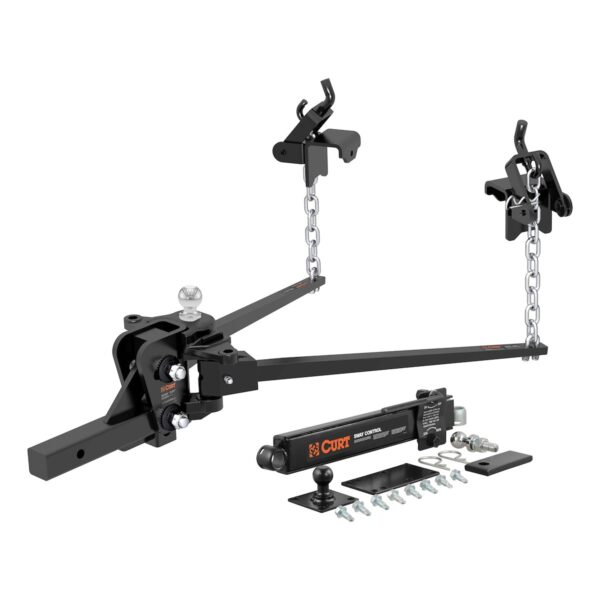 CURT Weight Distribution Hitch, Trunnion Bar, 10,000 lb, with Shank and Ball