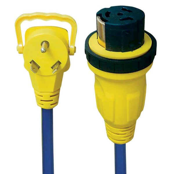 AP Products 30 to 50 Amp Power Cord Pigtail, 2 ft, Blue