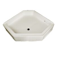 Specialty Recreation Neo-Angle Shower Pan, 34" x 34", Parchment White