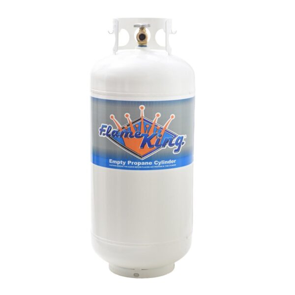 Flame King Propane Tank, 40 lb, Portable, White, Powder Coated