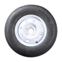 Demco Tire and Wheel Assembly, ST 205/75R14, 14x5.5, 1,760 lb, White