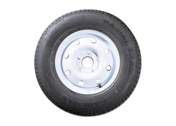 Demco Tire and Wheel Assembly, ST 205/75R14, 14x5.5, 1,760 lb, White