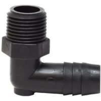 Valterra 90-Degree Elbow, 3/8-Inch Male Thread to 1/2-Inch Barb, Black