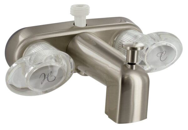 Phoenix Products Wall Mount Bathtub Faucet, 4 Inch, Diverter Spout, Brushed Nickel