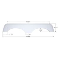 Icon Single Axle Fender Skirt, 65-5/8 x 10-1/4 Inch, Polar White