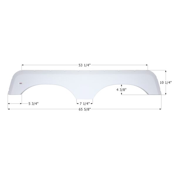 Icon Single Axle Fender Skirt, 65-5/8 x 10-1/4 Inch, Polar White