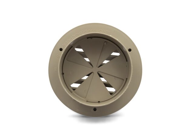 B&B Molders 4 inch Duct Register with Damper, Tan
