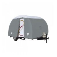 Classic Accessories Poly PRO Travel Trailer Cover, 17 Feet, Gray/White