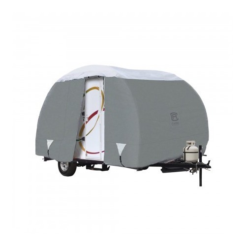 Classic Accessories Poly PRO Travel Trailer Cover, 17 Feet, Gray/White