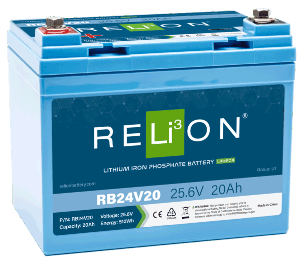 RELiON 24 Volt 20 Ah Lithium Deep Cycle Battery