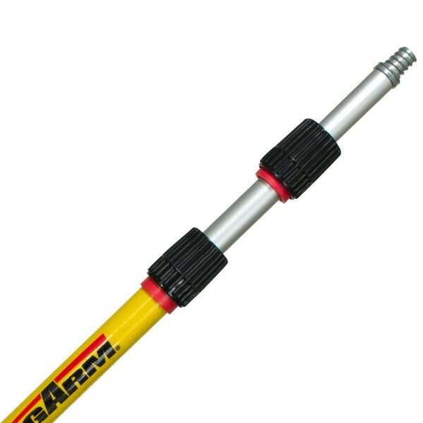 Mr. LongArm 3-Section Extension Pole, 4.5 to 11.75 Feet, Fiberglass, Black and Silver