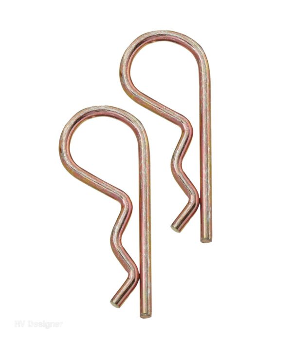 RV Designer Receiver Hitch Pin Clip, 5/8 Inch, Gold, Set of 2