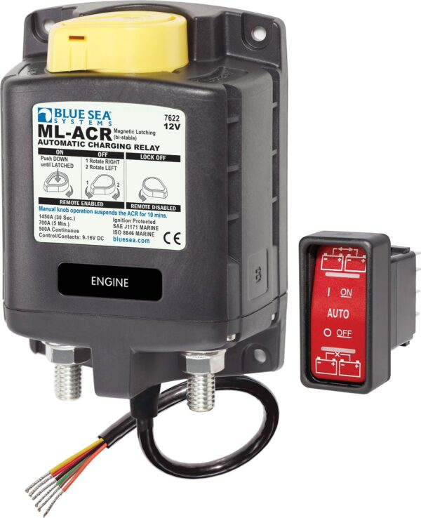 Blue Sea Systems Battery Voltage Sensing Relay, 500 Ampere, Automatic Battery Management