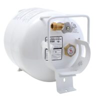 Flame King 5 Gallon Propane Tank, 13" x 18", White Steel with Gauge and OPD Valve