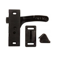 JR Products Screen Door Latch, Black, Universal Bi-Directional with Striker