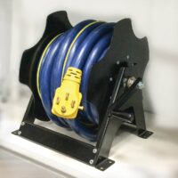 MORryde Power Cord Reel (Holds 30 Feet, Steel, Black)