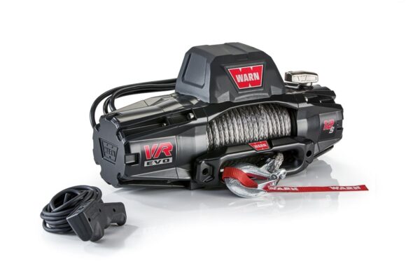 WARN VR EVO 12-S 12,000 lb Electric Winch, Synthetic Line, Fixed Mount, Black