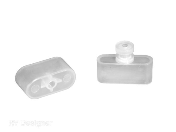 RV Designer Window Shade End Cap, Oval, Clear, Set of 4